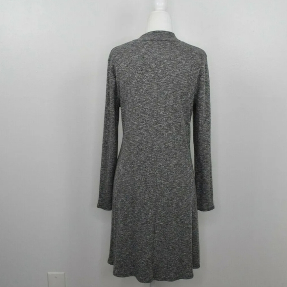 Madewell City Block Mock Neck Long Sleeve Marled Knit Dress Grey F6711 - Picture 6 of 11